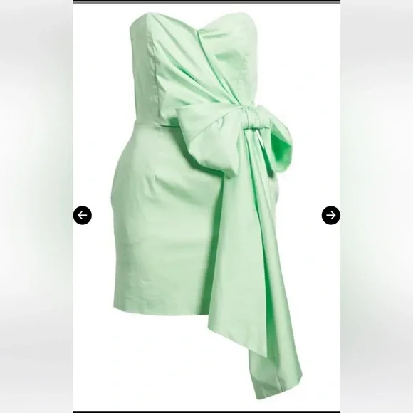 French Connection Florida Summer Tie Waist Strapless Minidress - Picture 2 of 6